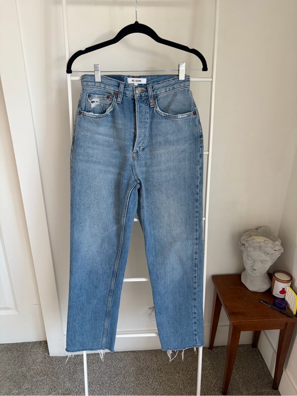 Re/Done Light Blue Straight Leg Jeans size 25
